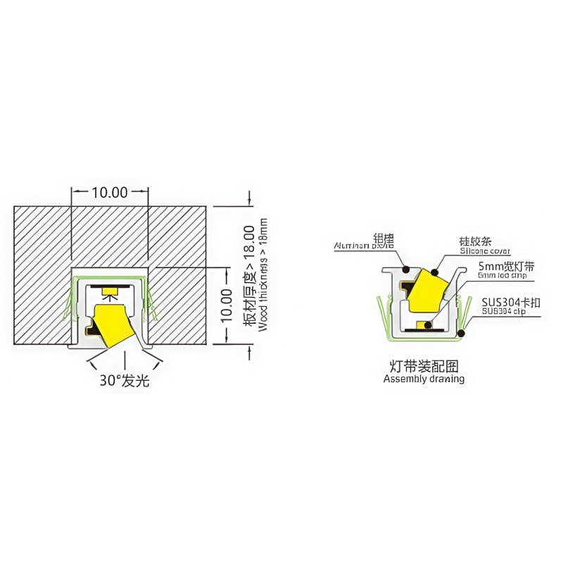 FW-L-0909A Recessed Mounted LED Linear Light