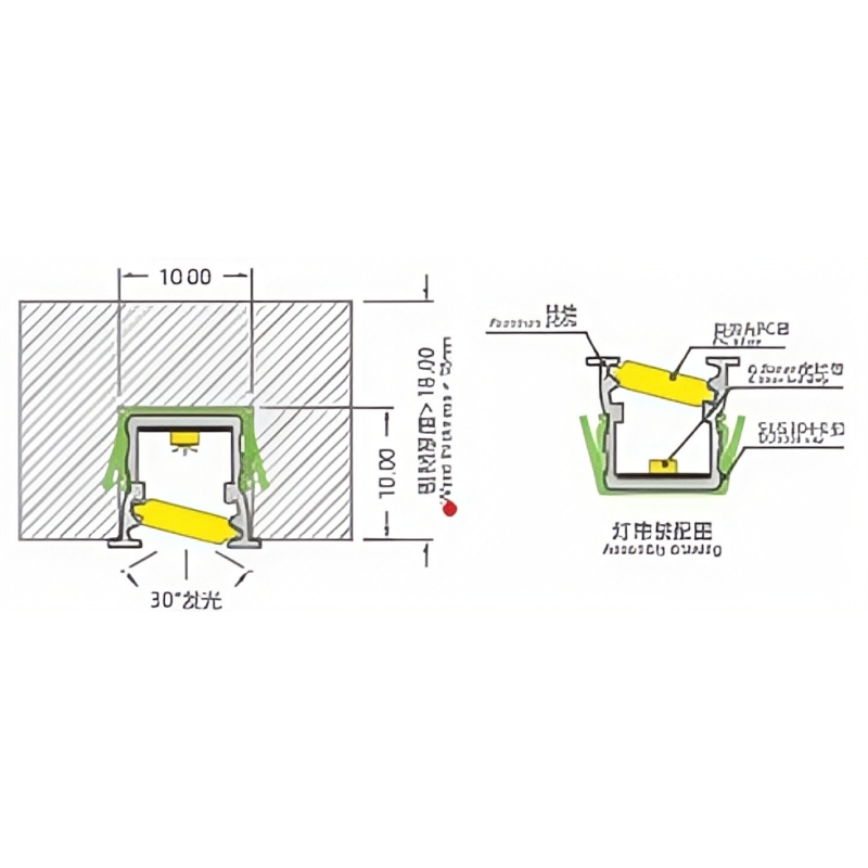 FW-L-1010B Recessed Mounted LED Linear Light