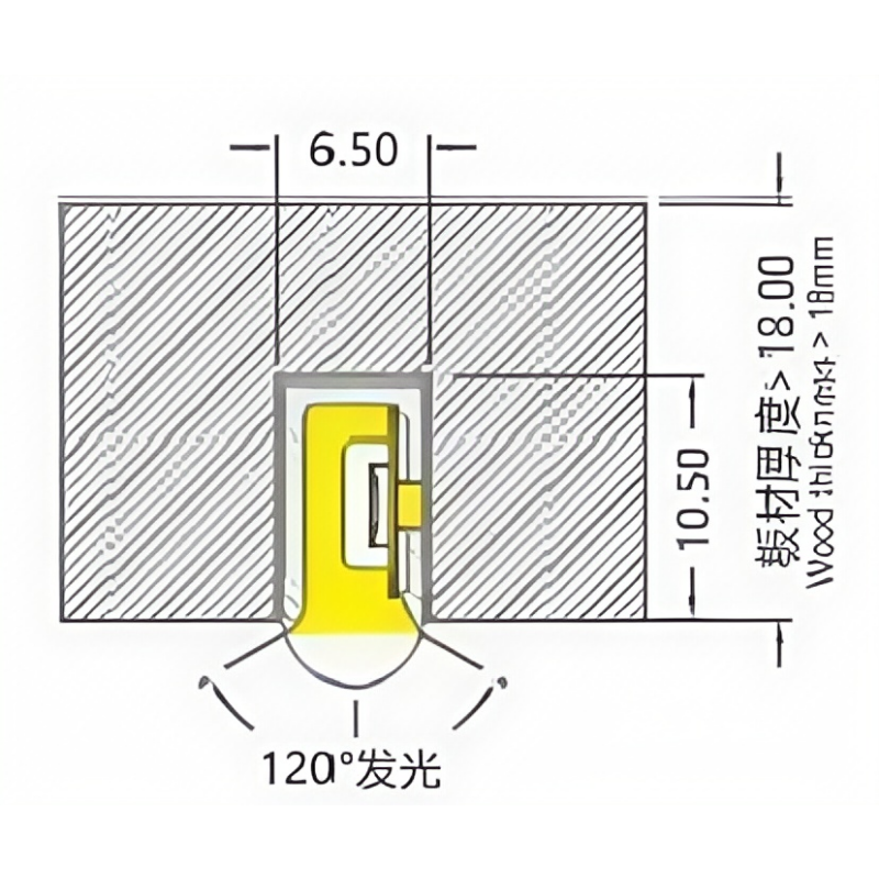 FW-S-0613B Recessed Mounted Silicone LED Neon Strip Light